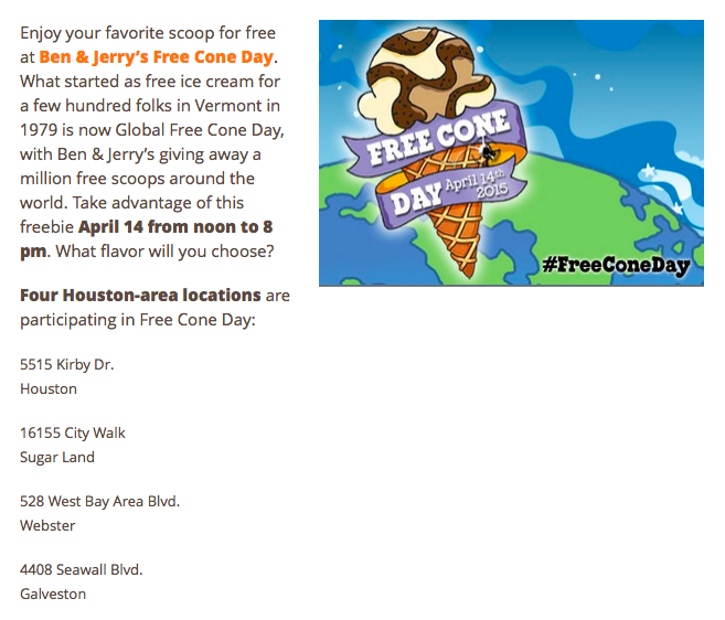 free cone tuesday