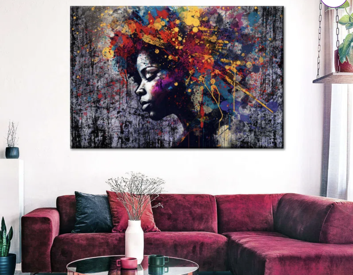 Afro Abstract Canvas Print