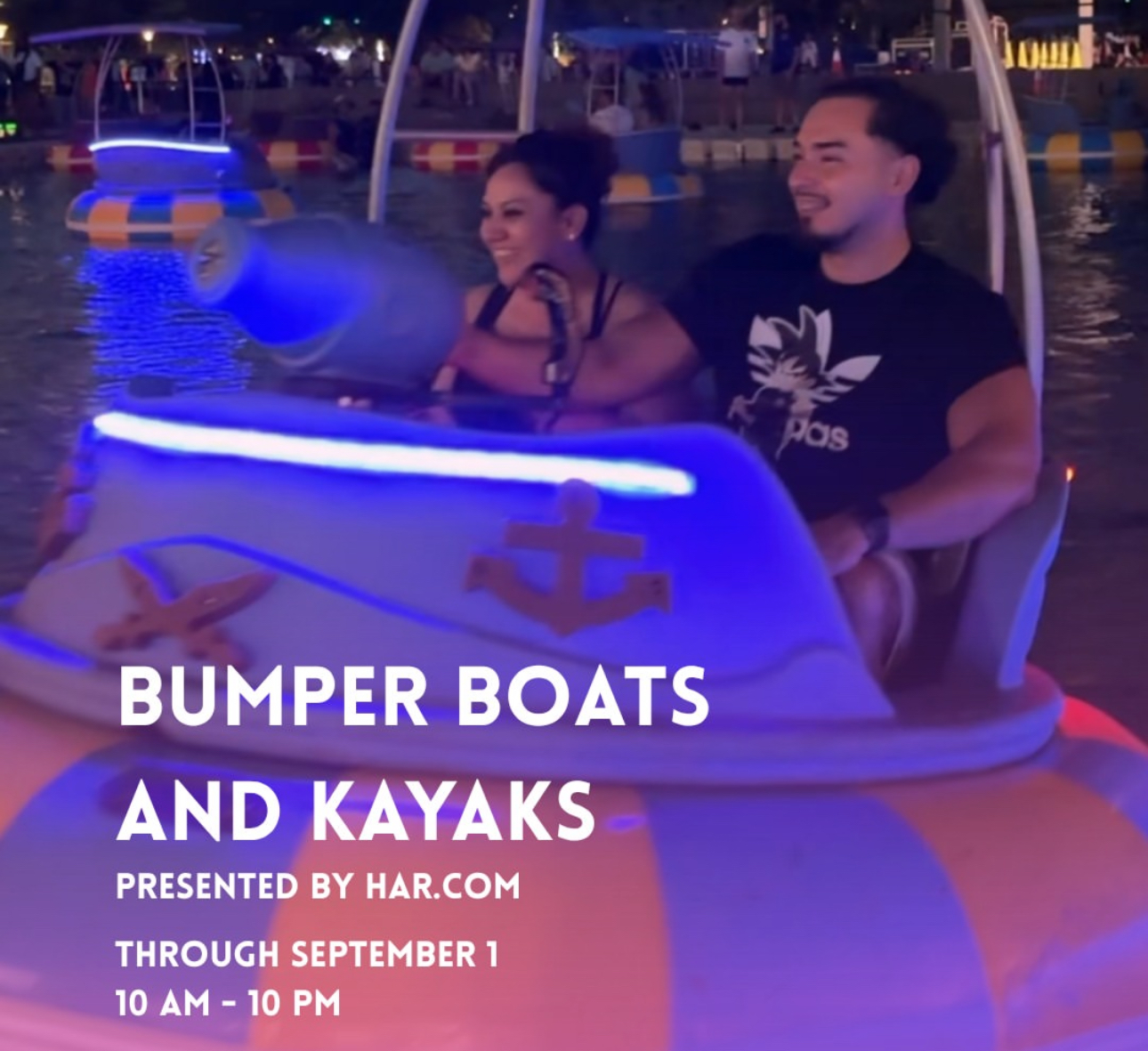 Bumper Boats and Kayaks at Discovery Green | Ends Sept 1