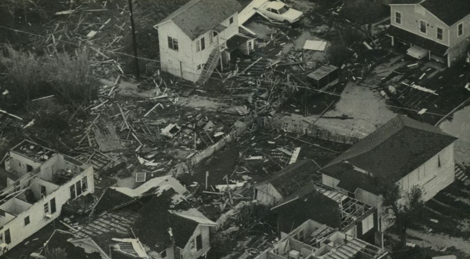 1970 Press Photo View of Corpus Christi residential area after Hurricane Celia